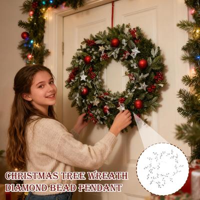 Kristallen Slingers Voor Kerstboom Sprankelende Hanger Realistische Decoraties Kralenslinger Voor Buiten Kroonluchter Schouw Veranda