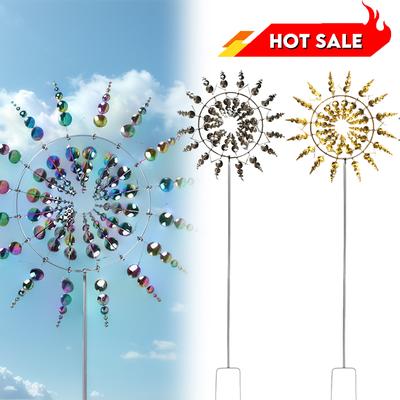 Kovový rotujúci veterný mlyn 3D spinner vonkajší magický kinetický veterný mlyn unikátne veterné lapače pre záhradu dvor trávnik