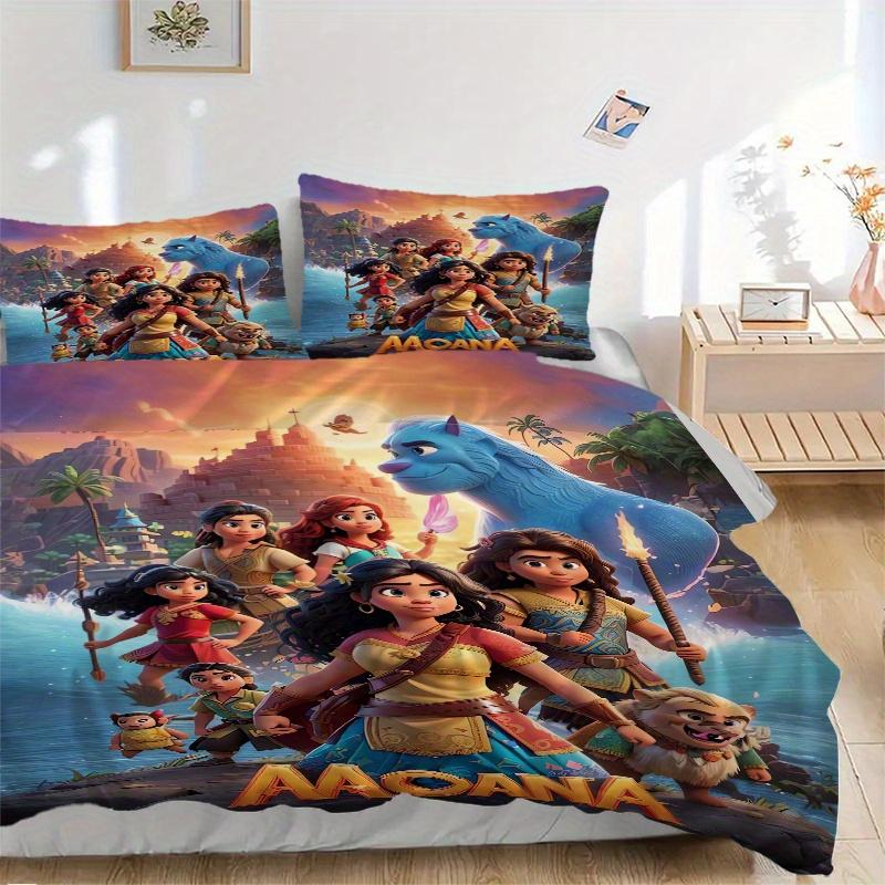 

3pcs Moana Adventure Printed Quilt Set, Includes 1 Quilt Cover and 2 Pillowcases, Machine Washable, Suitable for All Seasons.Q068 135x200cm