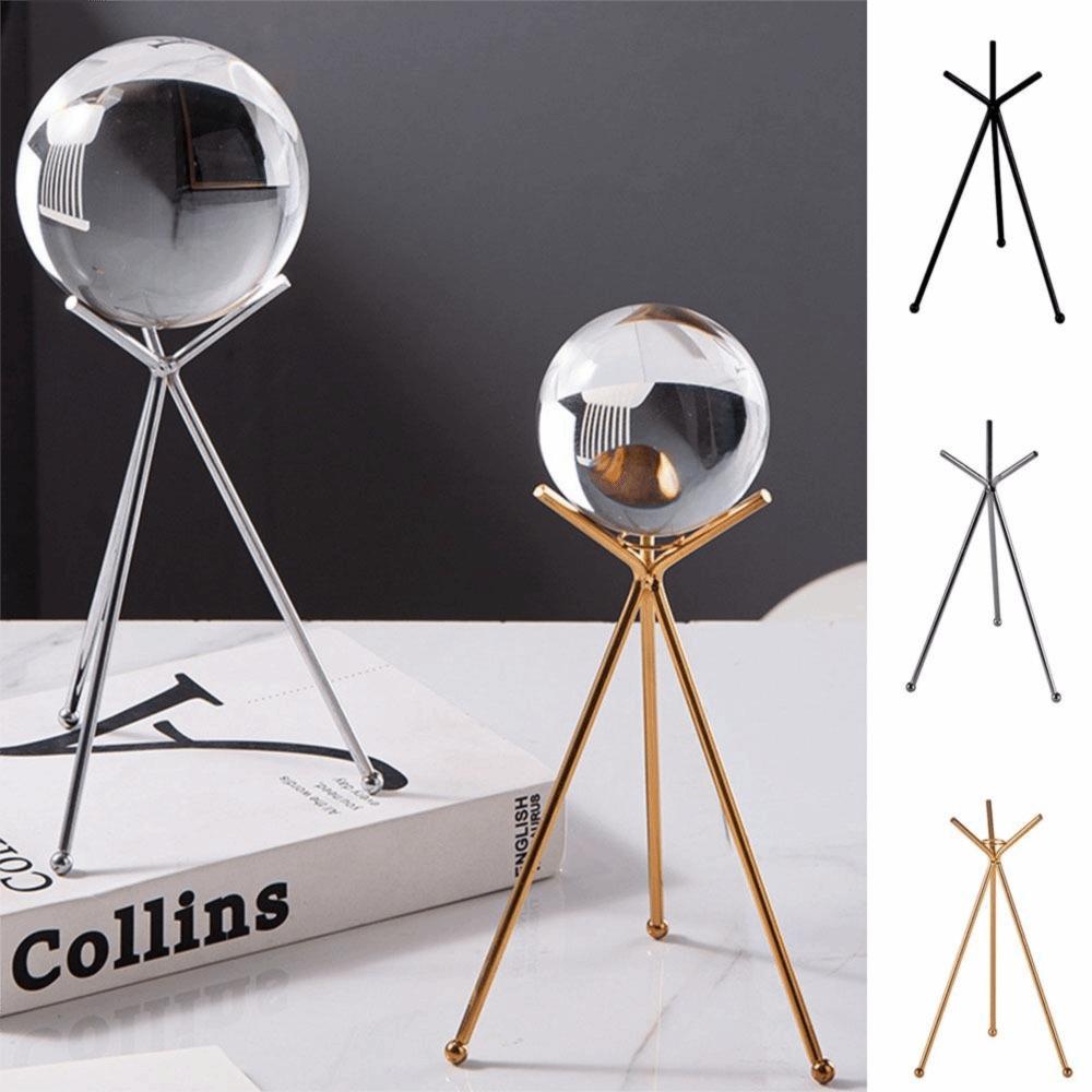 Simple Triangle Crystal Ball Base Gold/Silver Sphere Display Stand  Desktop Ornaments