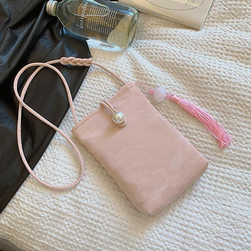 

Fashionable Mini Shoulder Bag 2024 Cute Vertical Phone Bag With Soft Fabric Design розовый