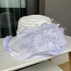 Lace Lace Sun Hat Temperament Elegant Pearl Flower Bucket Hat Ladies Summer Breathable Sun Hat