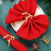 Gold Reindeer Christmas Napkin Ring Set for Festive Table Settings