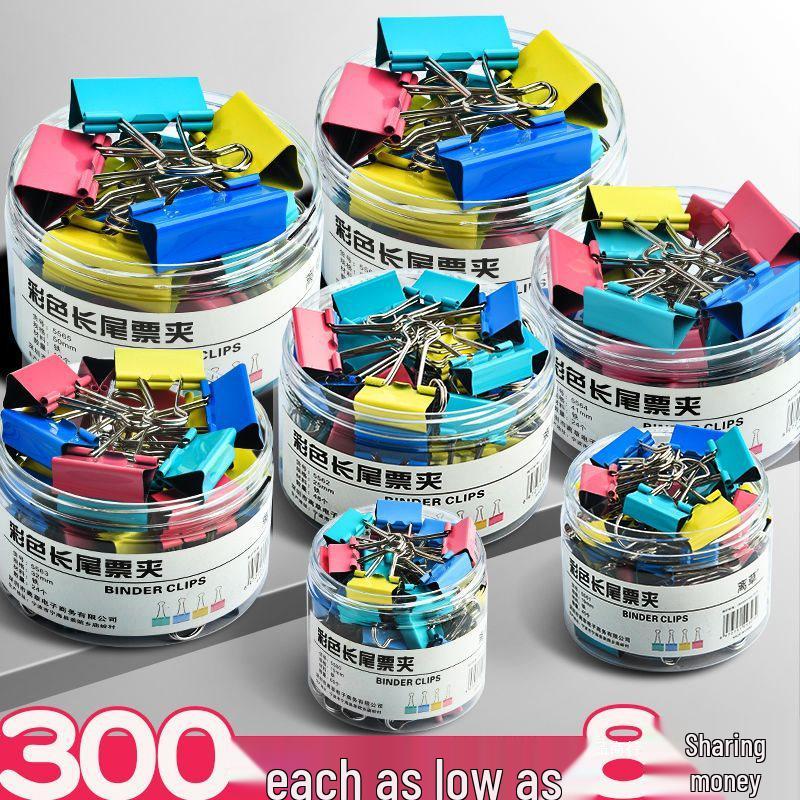 Mixed Pack of Colored Bulldog Clips - Large, Medium, and Small Paper Clips for Documents and Books