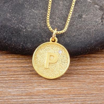 Nidin New Trendy Initial 26 Letters Pendant Charm Name Necklaces Cubic Zirconia Statement Jewelry Party Gifts For Women Men
