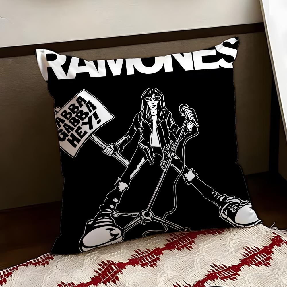 Band RRamones Cushion Cover Reversible Soft Durable Pillow Cover Home Car MultiScene Use for Daily Comfort