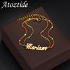 Atoztide Personalized Custom Name Bracelet For Women Men Stainless Steel 2 Layer Color Oil Beads Chain Birthday Jewelry Gift