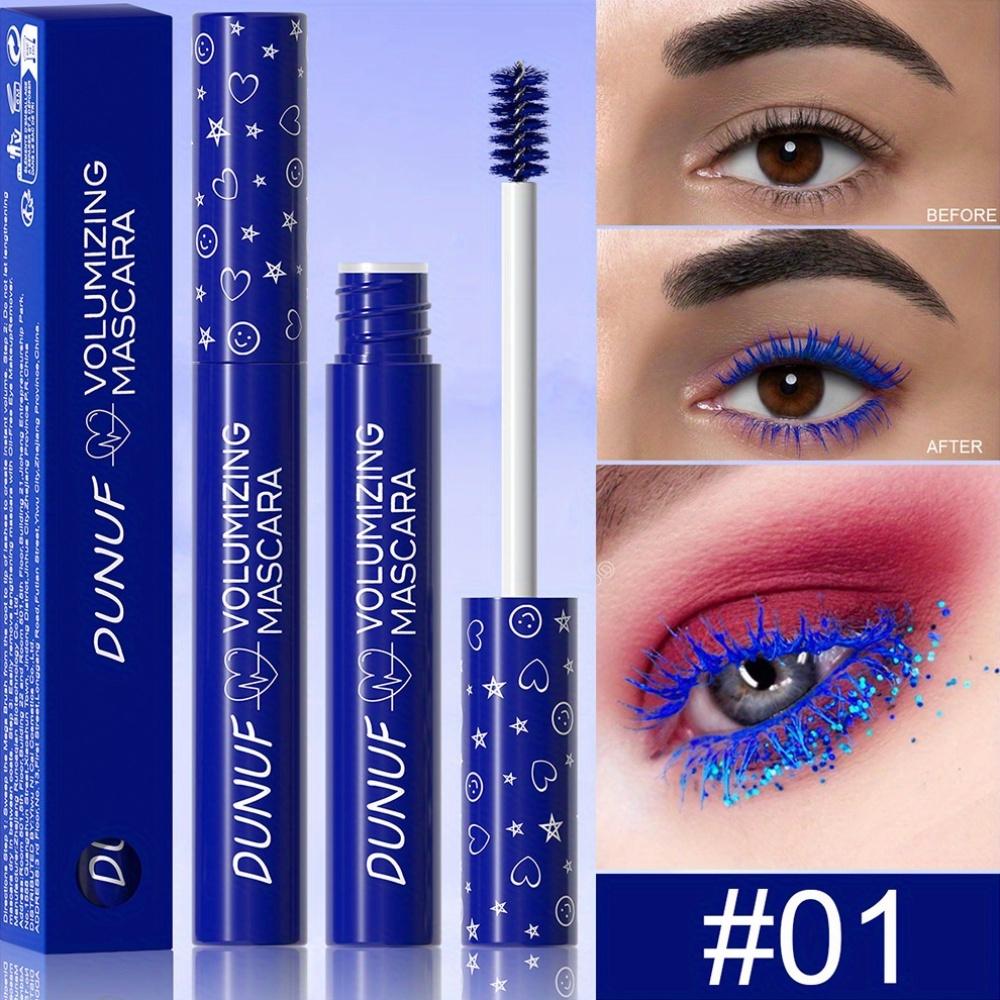 DUNUF Colored Mascara - Long-Wearing, Curling, Volumizing Mascara, Waterproof & Sweatproof, Slim Brush for Precise Application 8 colors