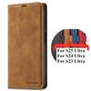 EUCAGR Flip PU Leather Case For Samsung Galaxy S25 S24 Ultra S23 FE Plus A17 A16 A36 A56 A07 A06 A15 A25 A35 A55 A05 A14 A34 A54