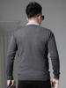 European Style Trendy Badge V-Neck Men's Knit Sweater Warm Inner Layer Wool Sweater Autumn and Winter Two-Piece Sweater for Men