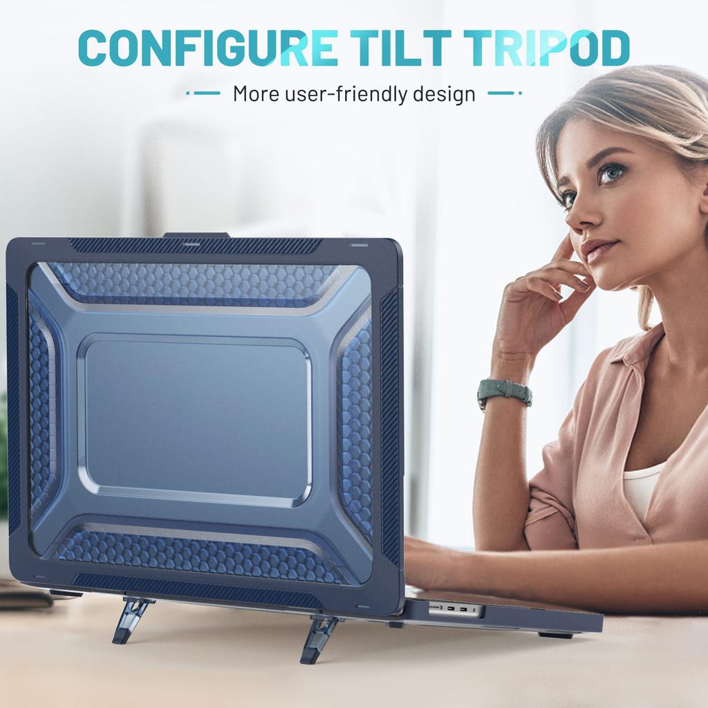 Honeycomb Case for MacBook Pro 16 (M1 Pro/Max, M3 & M4 Chips) | PC+TPU Leather Cover with Shockproof Design & Enhanced Grip