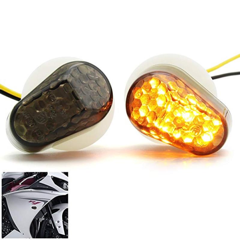For Yamaha Large Displacement Motorcycles Flush Mount LED Turn Signals Smoke Lens Lamp