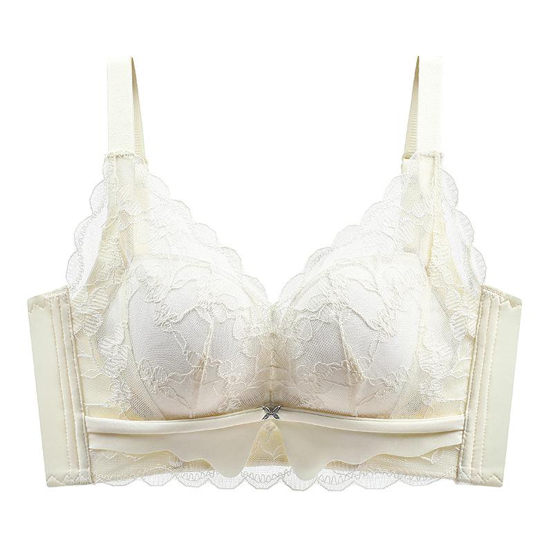 Green lace sexy underwear women's small breasts gather and show large breasts, anti-sagging bra, flat chest bra -