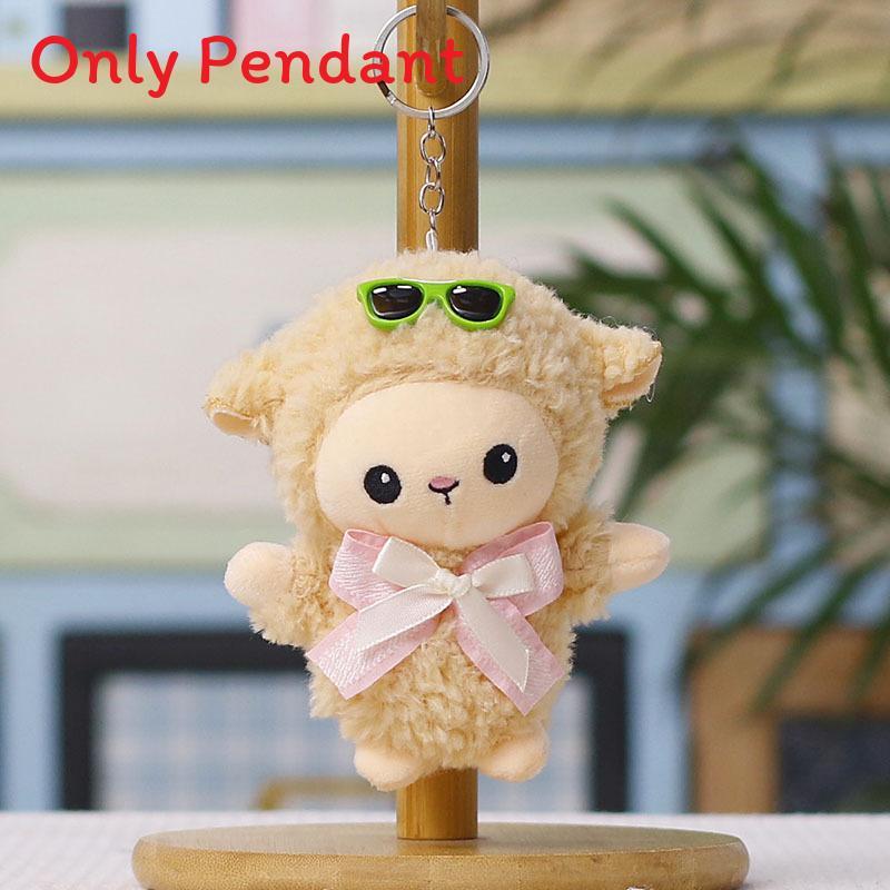 Plush Sheep Keychain With Cartoon Sunglasses And Gift For Kids