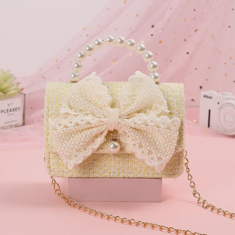 Winter Pearl Bow Princess Handbag: Cute, Versatile Crossbody Coin Purse
