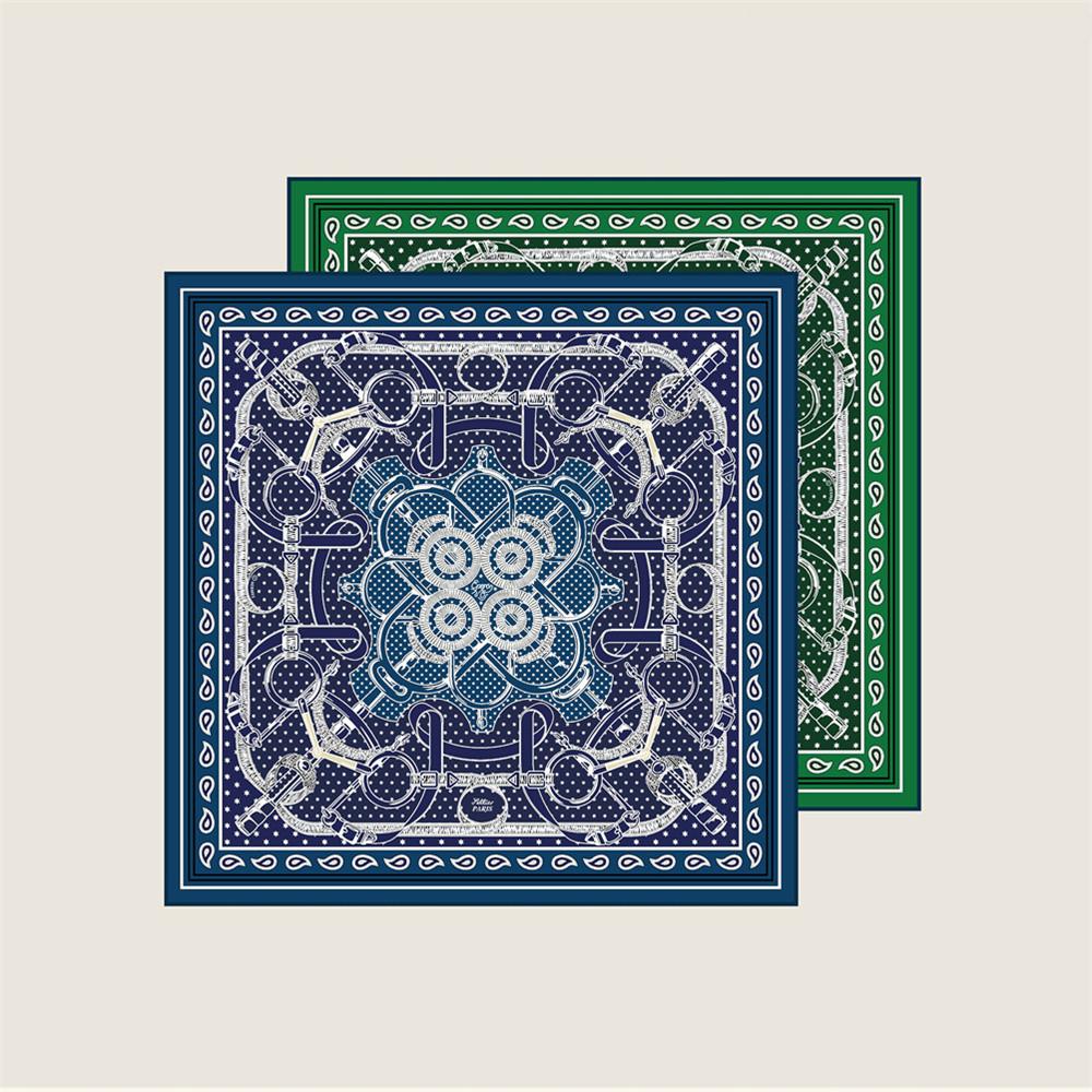 New Hand Rolled Twill Silk Scarf Women Fashion Double Side Printed Square Scarves Wraps Echarpes Foulards Femme Hijab 53CM