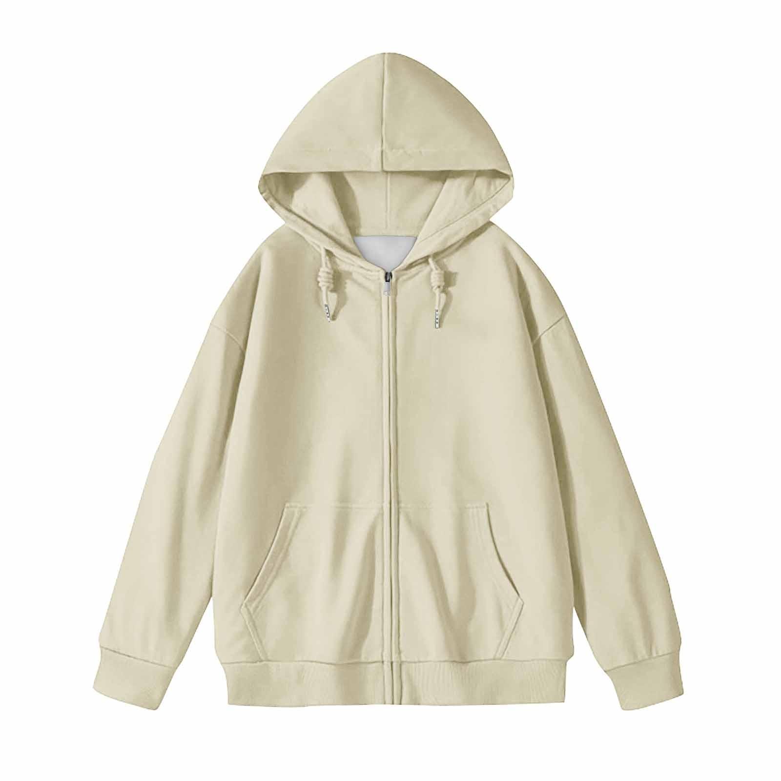 Женская мода сплошной цвет карман с длинным рукавом свободная куртка с капюшоном пальто — фото 12