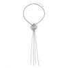 Long Tassel Imitation Pearl Necklace Flower Clavicle Chain Sweet Cross Pendant Necklace  Dating