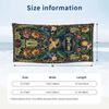Floral Fantasy Artwork Theme Quick Dry Beach Towel Custom Name Text Print Large Sand Resistant Towel Beach Vacation