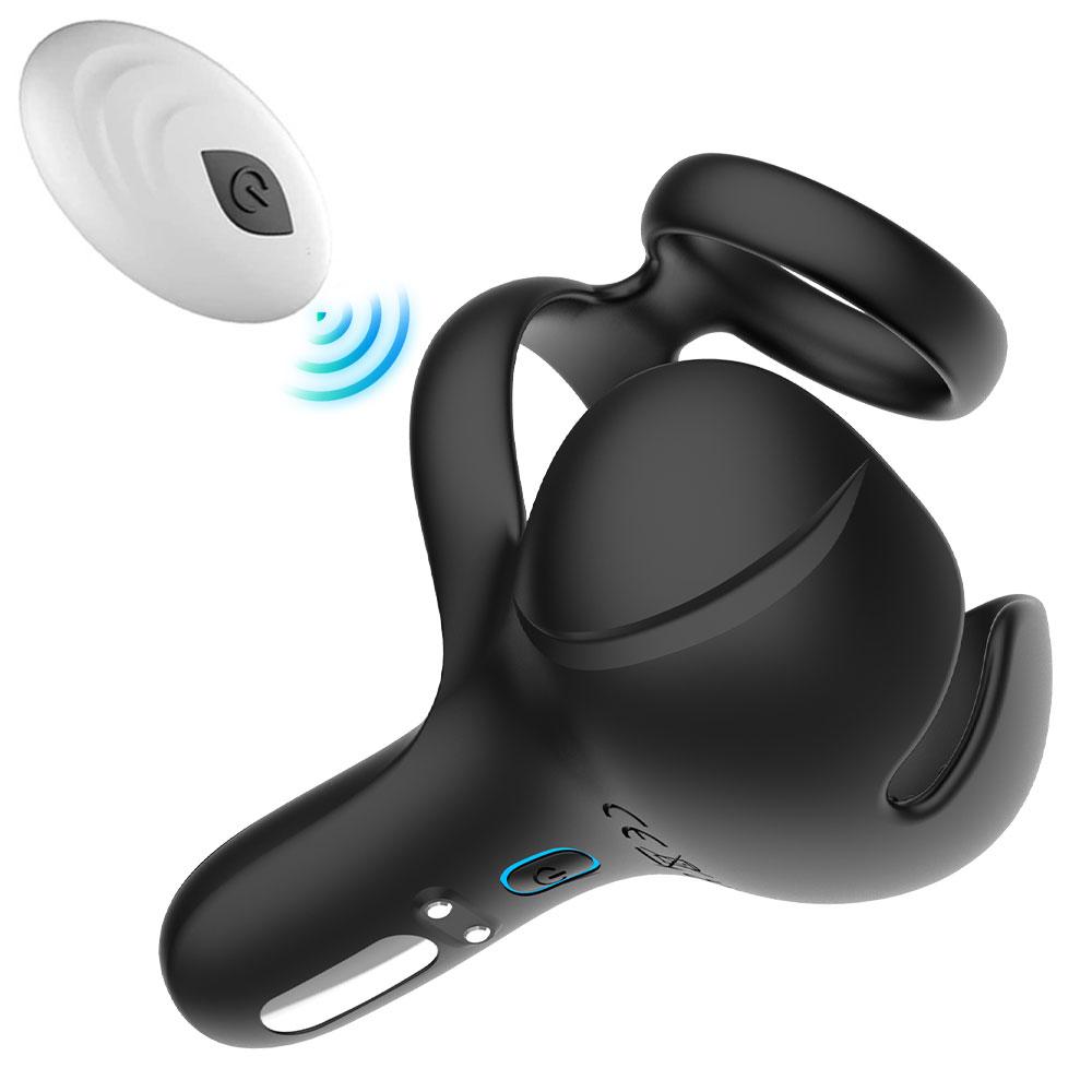 Vibrierender Penisring-Stimulator, Penisring-Vibrator aus Silikon, Sexspielzeug für Männer, Doppelmotoren, 9 Vibrationen, Fernbedienung, Sexspielzeug für männliche Paare