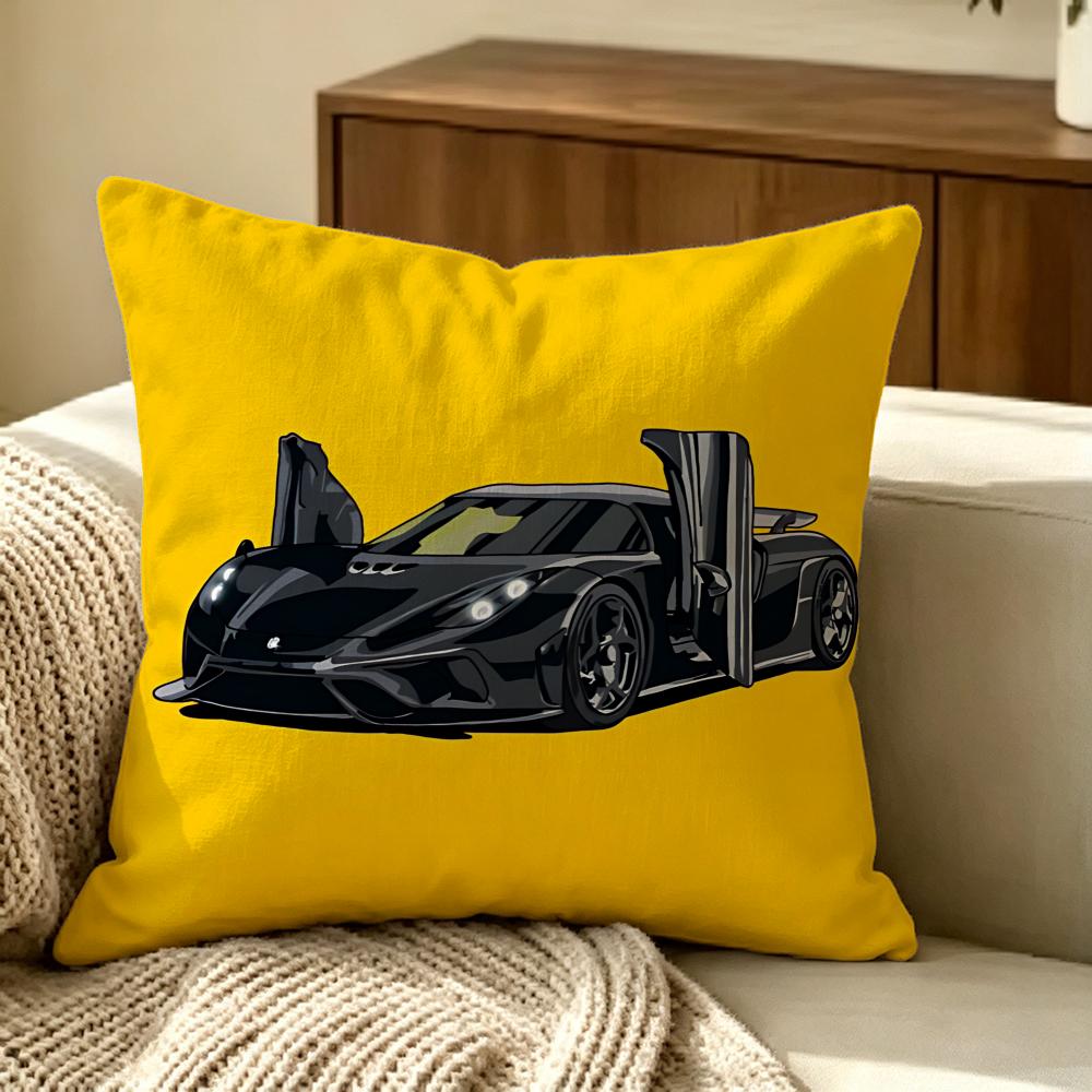 Brand Koenigsegg Cushion Cover Pillow Cover Nordic Minimalist Throw Doublesided Print Cushion Case For Sofa Bedroom Decor