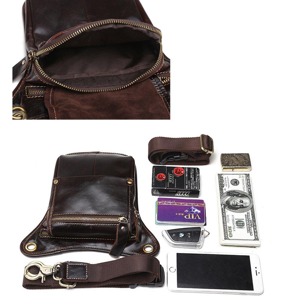 Meigardass Leg Genuine Multifunctional Waist Pouch for Thigh Hip Shoulder Outdoor Abrasion Resistant Men's Bag, Leather, Motorcycles, Bag, Bag, Bag,