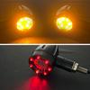 4/2Pcs Motorcycle LED Brake Light Amber and Red Turn Signal Tail Light Indicator Warning Signal Bulbs Lamps Motor Accessories