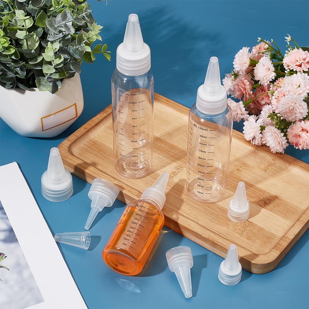 OLYCRAFT 48Pcs Squeeze Bottle Caps 18/20/24/28mm White Squeeze Bottle Cap Replacement Plastic Bottle Squeeze Heads Plastic Twist Bottle Caps for