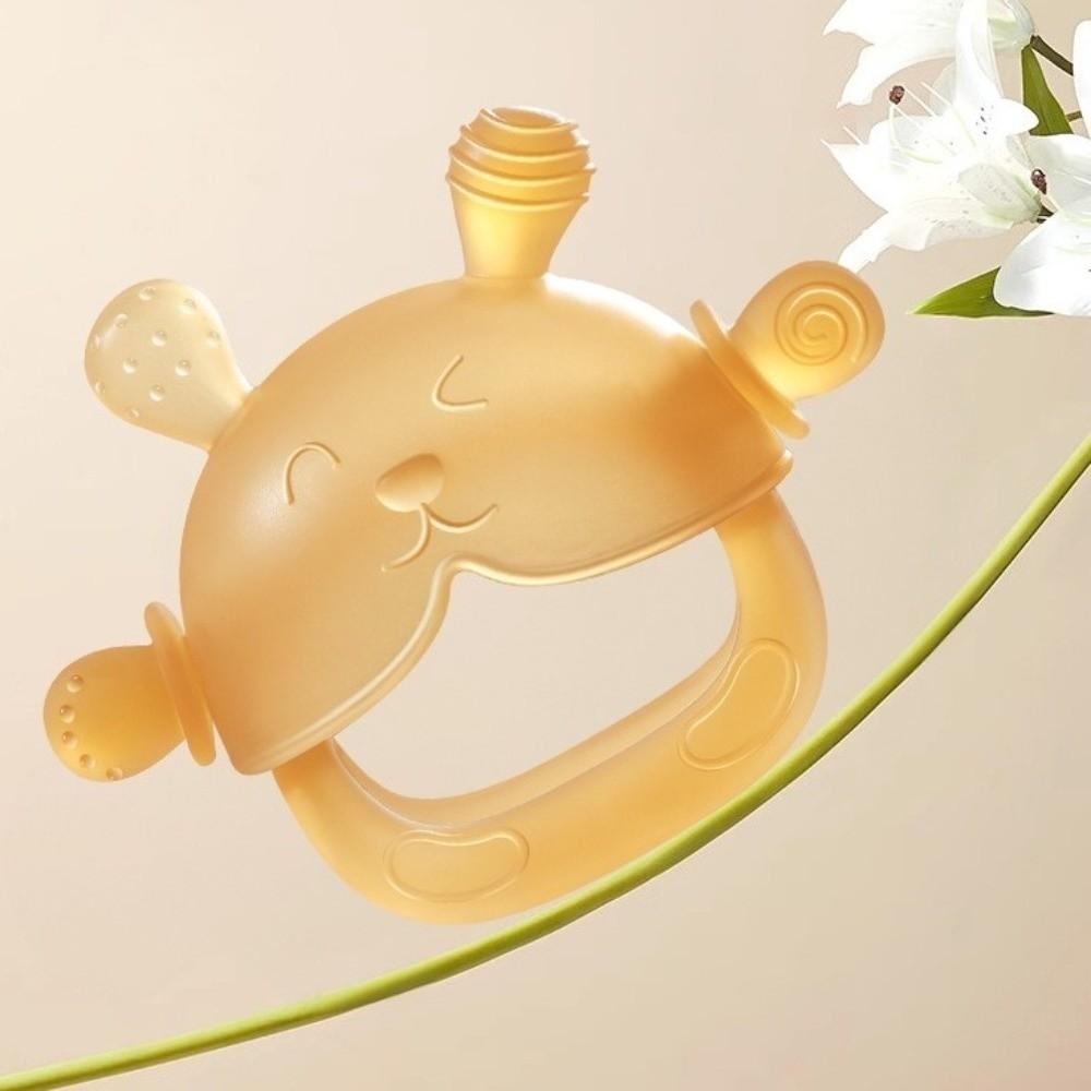 3pcs Food Grade Bunny Teething Toy Soft Silicone Teething Toys Easy Grip Teether Ring  Baby Chewing