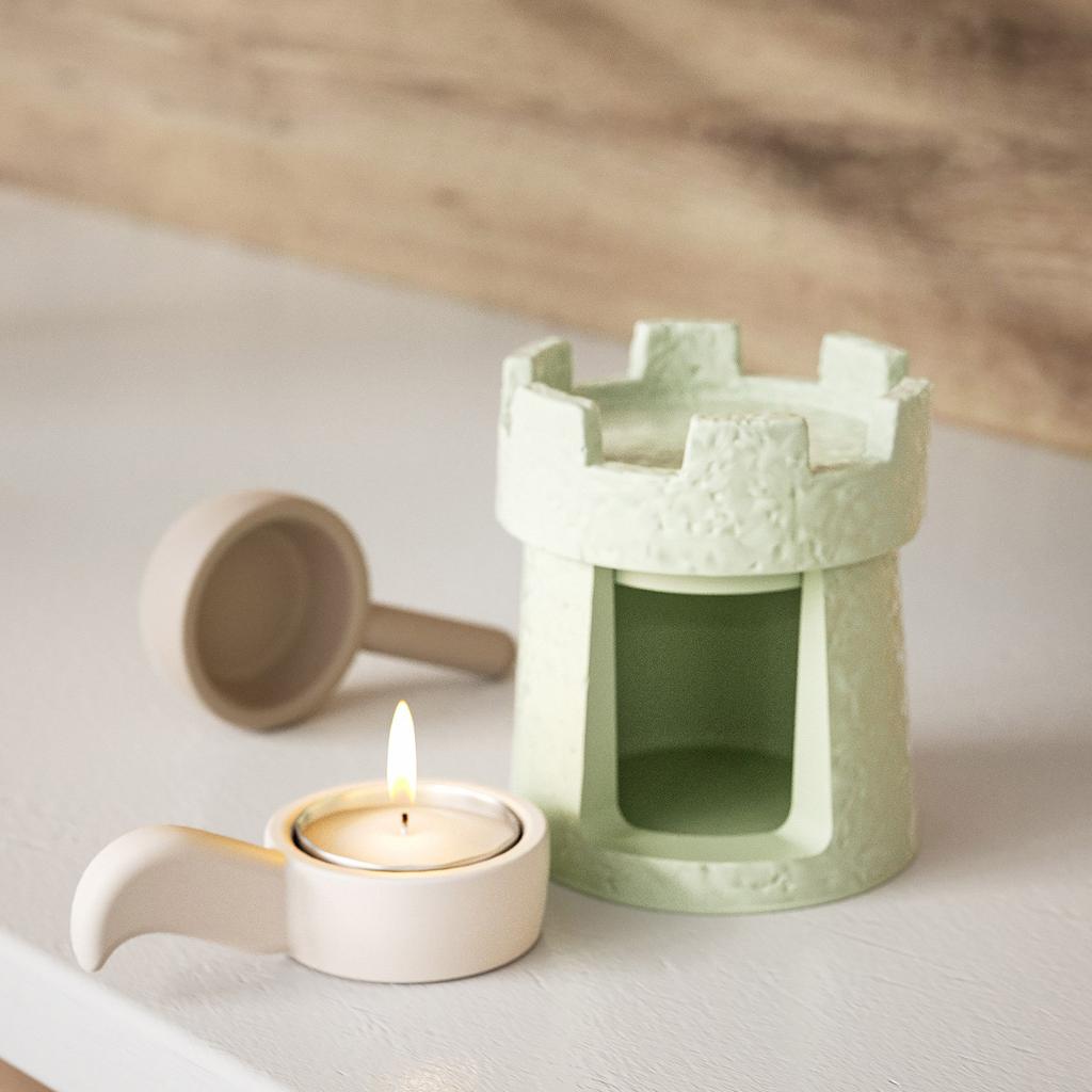 Silikonová forma na svícen ve tvaru hradu, ozdoba, sádrové formy, silikonová textura, vhodná pro výrobu svícnu, ozdoby