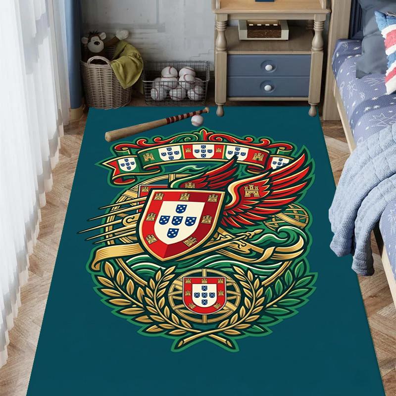 Portuguese Heritage Emblem Carpet Living Room and Bedroom Mats Home Decor Christmas Gifts Office Chair Cushion Bathroom Mat