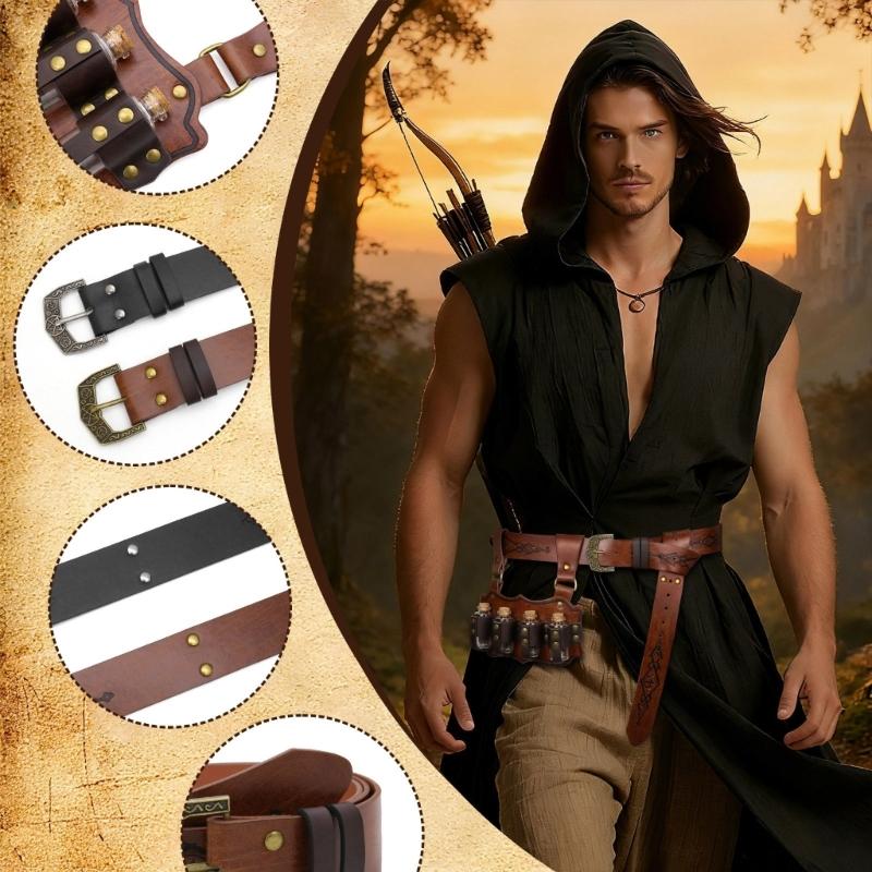 PU-Gürtel-Set Mit Alchemie-Phiole Für Rollenspiel-Kostüme Und Steampunk-Accessoires Halloween Cosplay