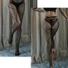 Women Sheer Mesh Black Pantyhose with Crisscross Patterned Design Hollowout Fishnet Tights Stockings Lingerie Hosiery