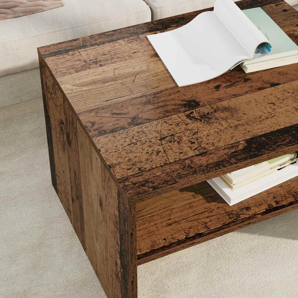 Coffee Table Reclaimed Wood Look 60 X 50 X 40 Cm Engineered Wood