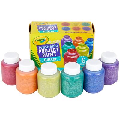 Crayola Bottle Paint 6 Color Set Easy To Remove with Water Glitter 542400 Genuine Product