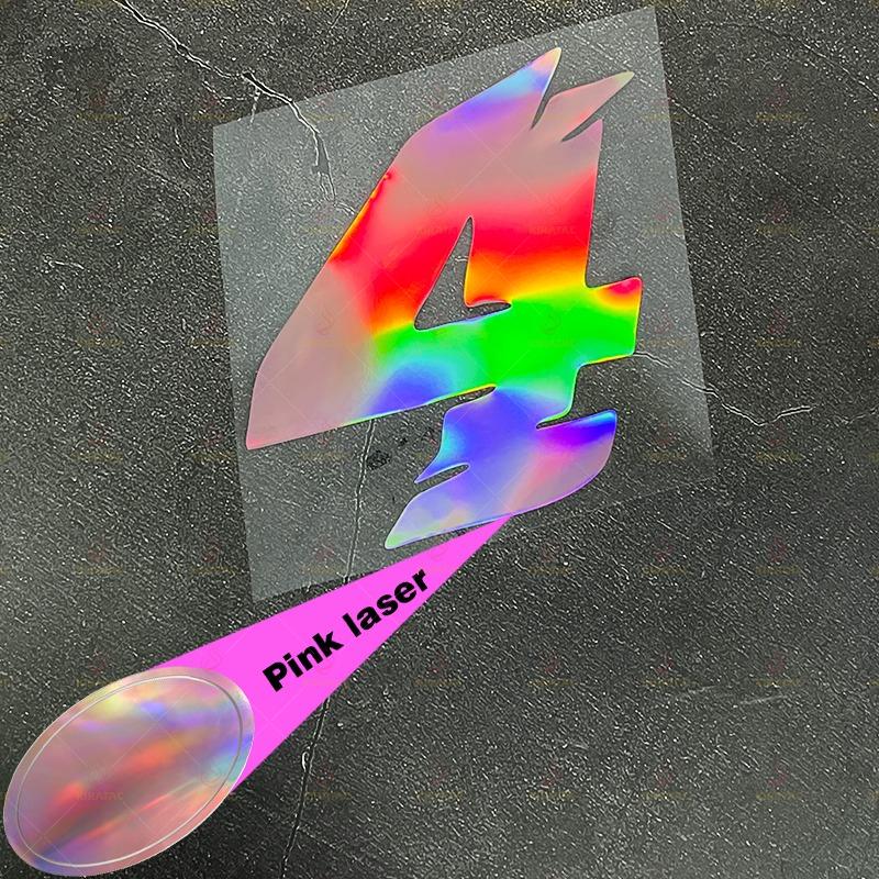 1pc Pink Laser Motorcycle Number Sticker Waterproof for Motorcycle Fairing Helmet Fuel Tank Scooter Body Universal Vinyl Decal