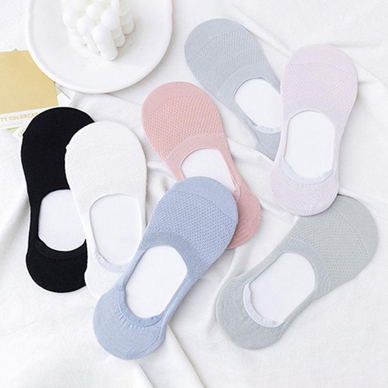 Women Invisible Boat Mesh Socks Summer Silicone Non-slip Breathable Comfortable Mesh Sock Low Cut Female Ultra-thin Sox