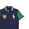 Polo Ralph Lauren Color Block Big Pony Logo Embroidered Short Sleeve Polo Shirt Men Polo Shirts Navy-Blue 710800516-001