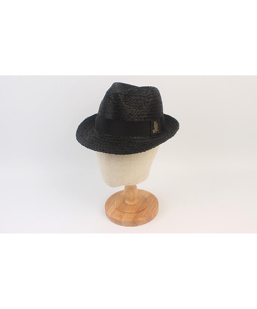 Yunibeosyeolkemiseuteuli Bu Raffia Line Black Fedora Summer Hat