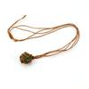 Hand-Woven Natural Stone Crystal Rough Stone Mesh Pocket Adjustable Necklace Pendant N707