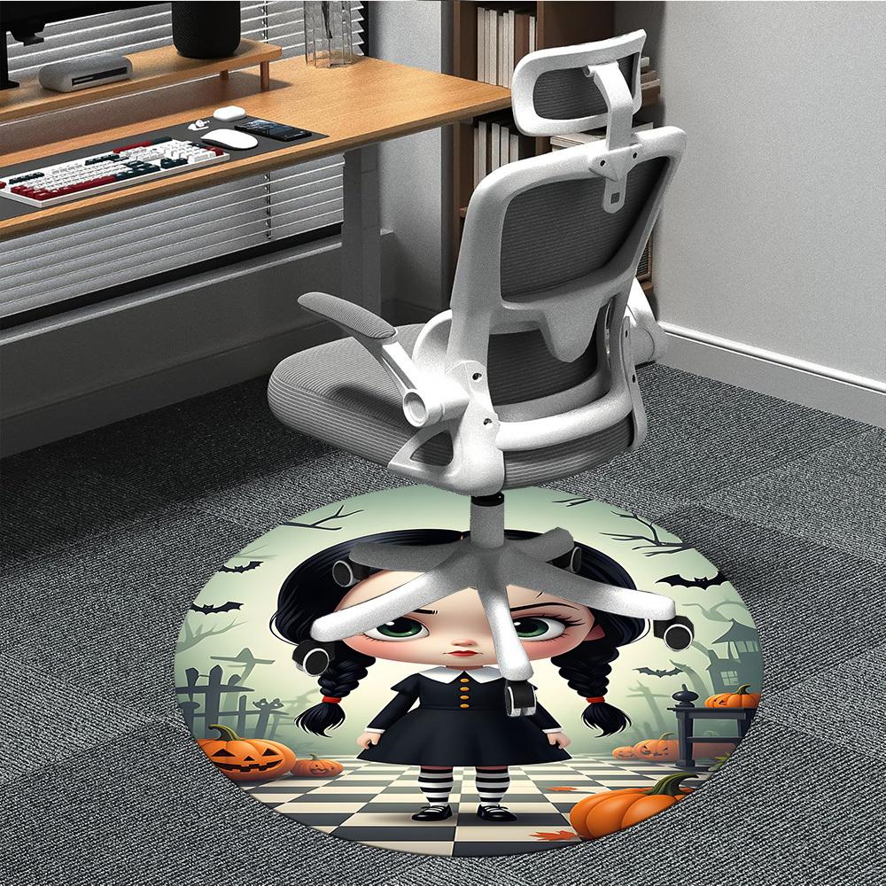 

1pc Halloween, Wednesday Chair Carpet for Office Non-Slip,Machine Washable Rug for Office, Room - Holiday Decor - Machine Made yy251017232 80cm by 80cm