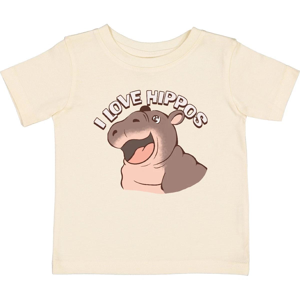 Inktastic I Love Hippos Baby T-Shirt Hippo Hippopotamus Hippopotami Pygmy Heart 140