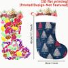 Christmas Decoration Fireplace Hanging Stocking 2D Flat Christmas Tree with White Polka Dots On Navy Blue Background_1-C