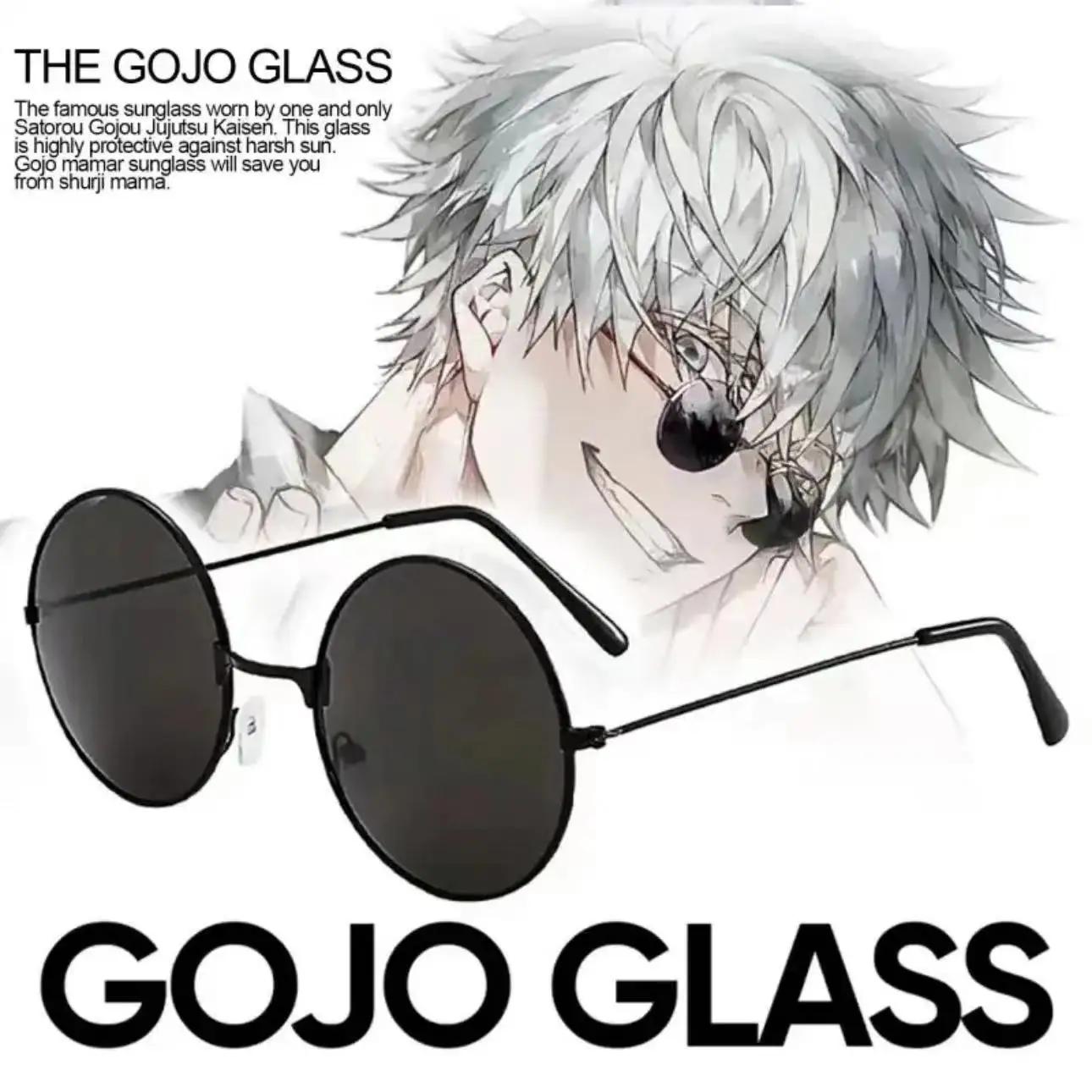 Bai Fen Bai Electronic 3C Women's Black Gojo Satoru Glasses Anime Jujutsu Kaisen Gojo Satoru Cosplay Glasses Eyewear Sunglasses High Quality Party Men Prop