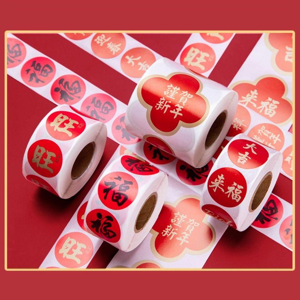 Gift Packaging DIY Seal Roll New Year's Sticker Good Luck Adhesive Label Sticker  Party Favors