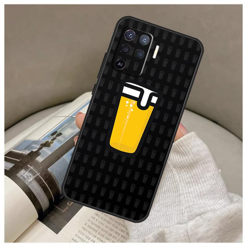 Beer Cup Case For Oppo A16 A76 A96 A60 A98 A58 A78 A18 A38 A80 A40 A77 A57 A17 A74 A54 A94 A15 A5 Pro