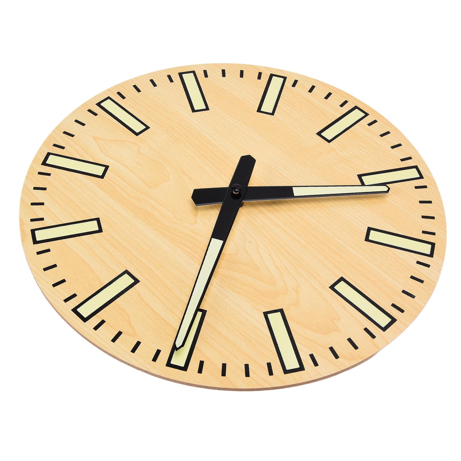 

Luminous Wall Clock Silent Simple Wooden Wall Decorative Clock with Night Light for Living Room Office Bedroom