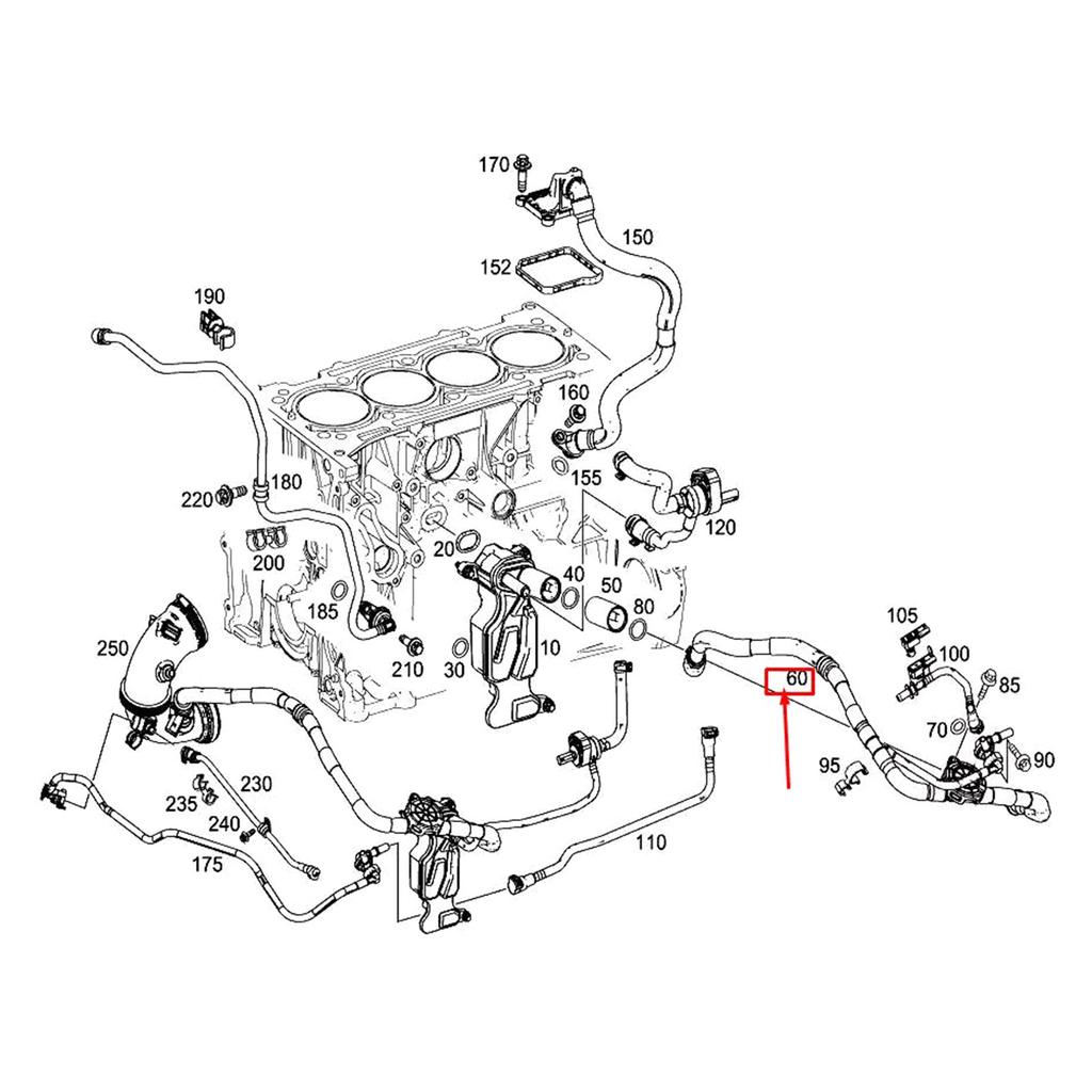 Direct Fit Ventilation Hose Replacable For E/C/V Class Vehicles Durably ABS Material Tool Free Installation
