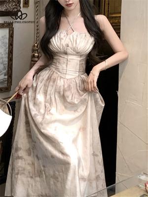 Midi Dress Women Summer Elegant Vintage Lady Fashion Sexy Prom Evening Dresses Slim Vestidos Female Korean Clothing