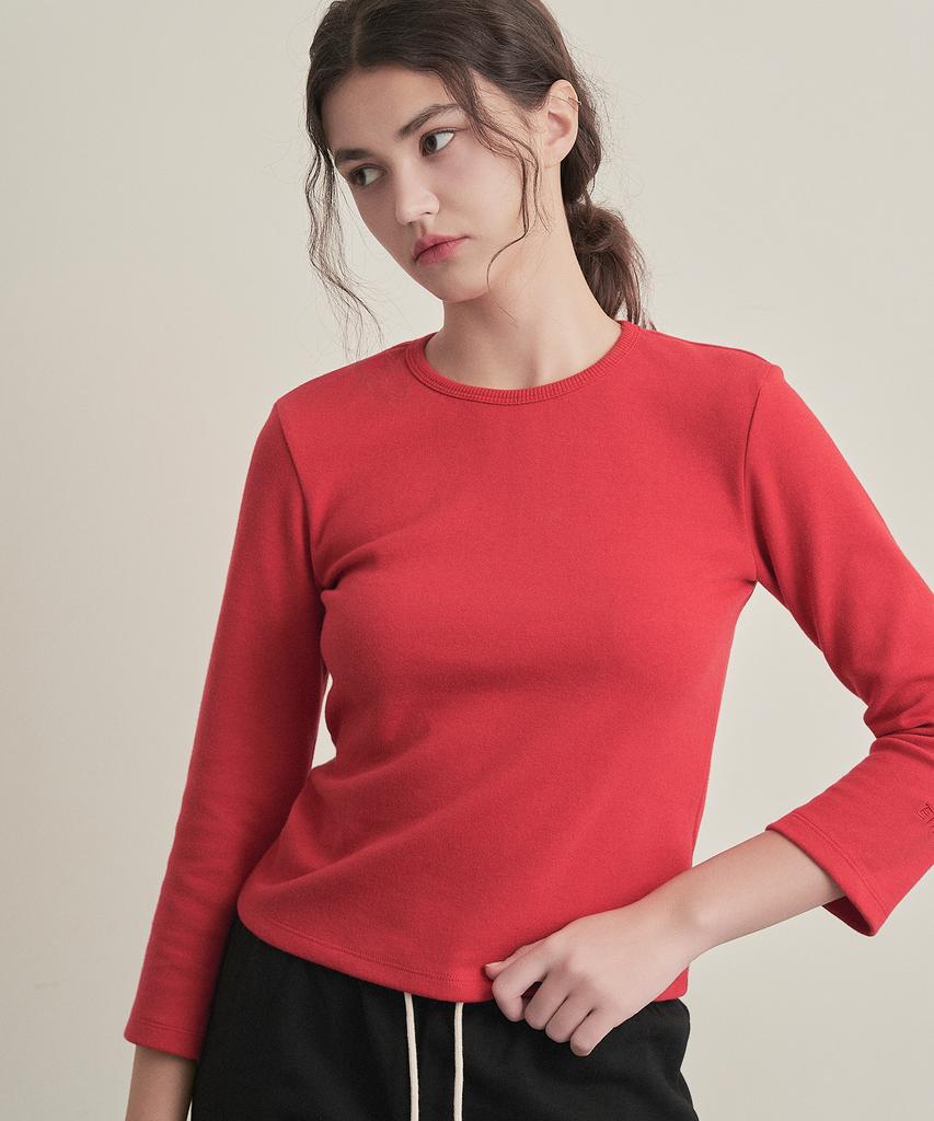 Iteoneolmomeonteu Daily Soft 9/10 Sleeve Tee _ Red